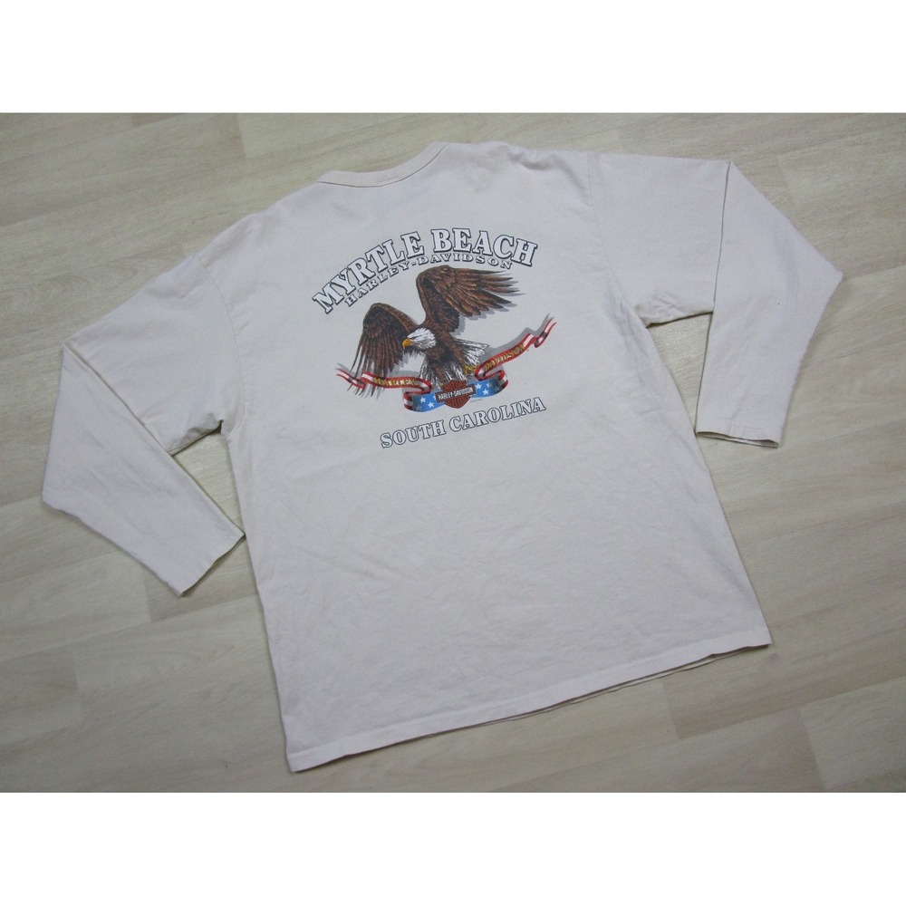 Vintage Y2K Harley Davidson Long Sleeve Henley Shirt (XL) Biker South Carolina - Picture 12 of 14